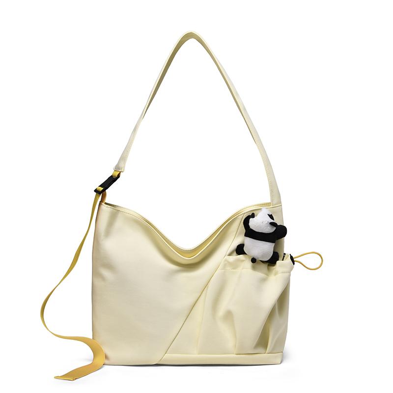 

Women Shoulder Bag Large Capacity Commuter Crossbody Bag Student Class Commuter Bag бежевый