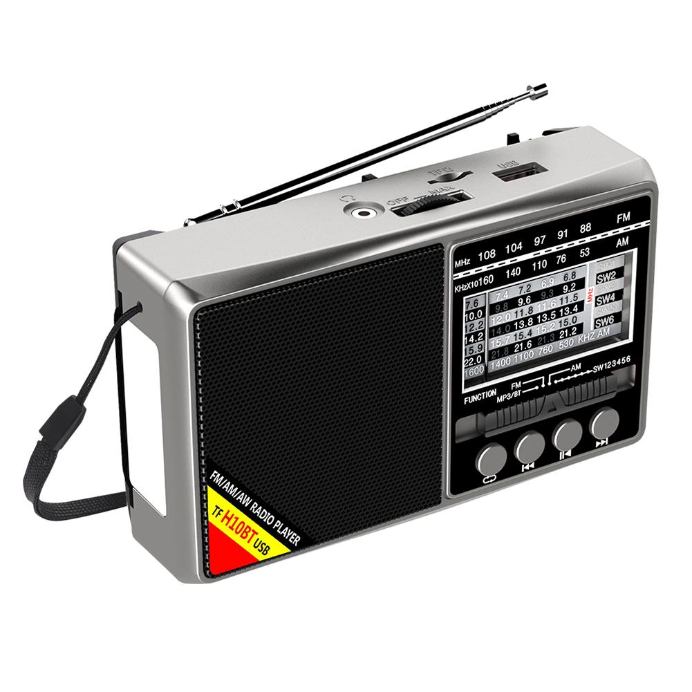 FM/AM/SW Full Band Portable Radio with 3.5mm Headphone Jack Broadcasting Player Radio Battery Operated Support TF Card for Elder