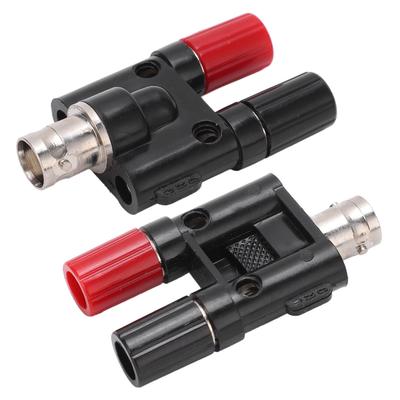 2pcs BNC Female To 4mm Dual Banana Socket Binding Post RF Coaxial Splitter Adapter Connector