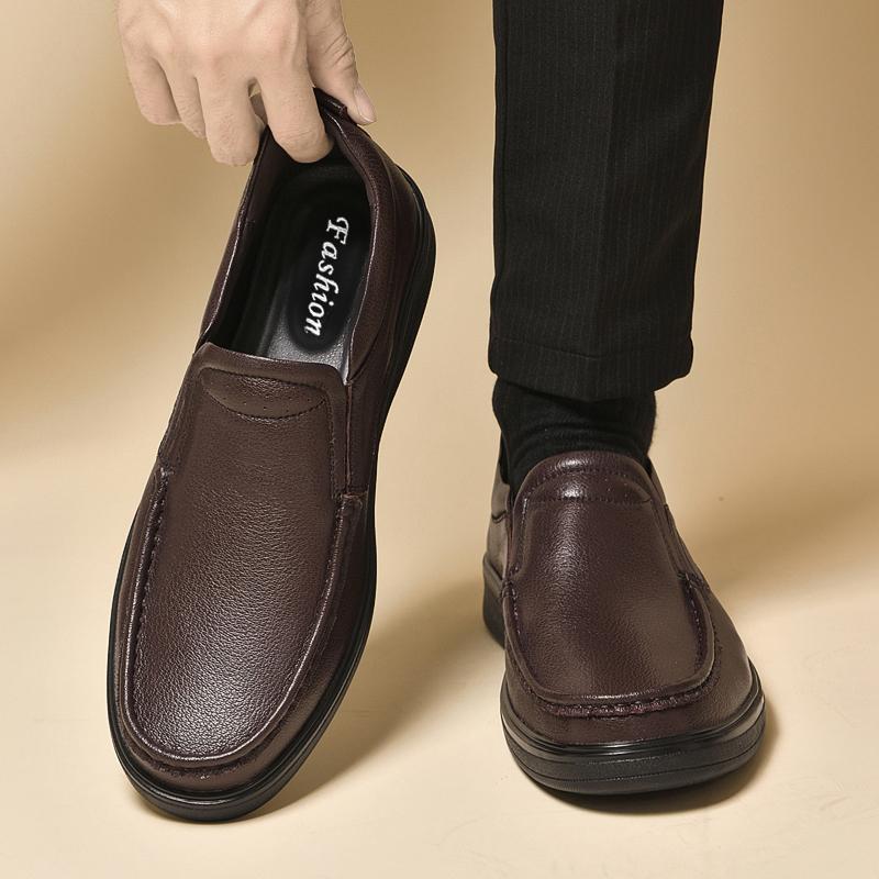 Moccasin Loafers Men Slip On Driving Shoes Soft Grained Uppers Elastic Gores Hand Stitched Apron 38-44