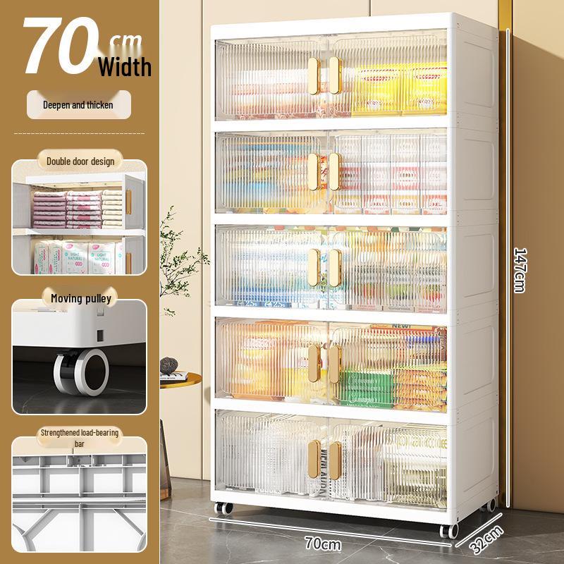 Transparenter Doppeltür-Aufbewahrungsschrank für Schuhe, Schlafzimmer, Wohnzimmer und Snacks