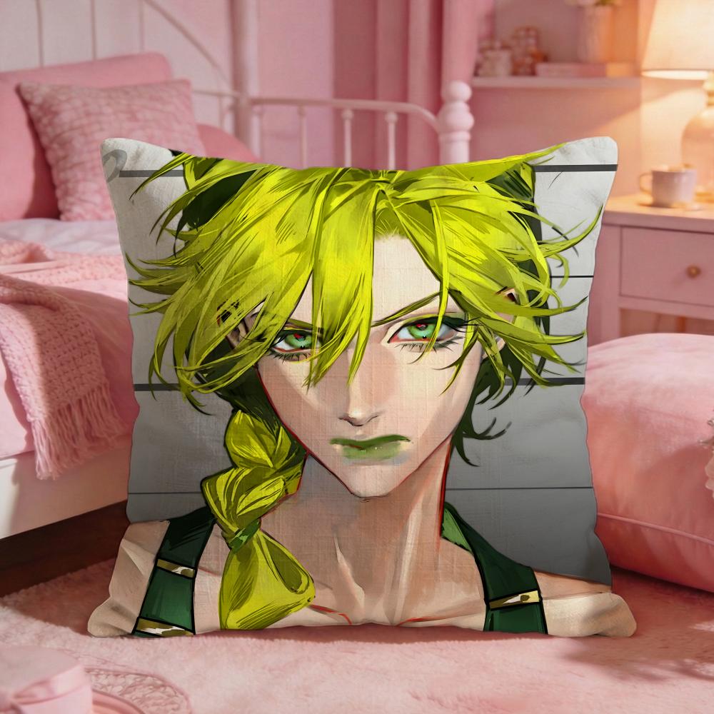 jJoJo Bizarre Adventure Cushion Cover Premium Comfort Reversible Pillow Cove Two in One Design for Any Room Car Interior