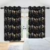 2pcs/set Skeleton Skull Black Window Curtain Horror Halloween Haunted House Home Bedroom Decor Blackout Polyester Fabric Curtain