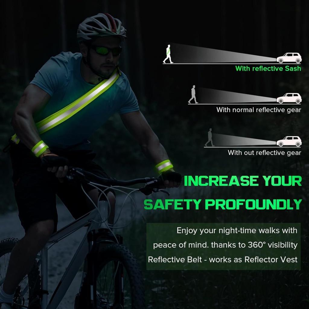 Adult and Children Reflective Straps Night Running Cycling Clothing Adjustable Safety Shoulder Strap Wristband Elastic Band