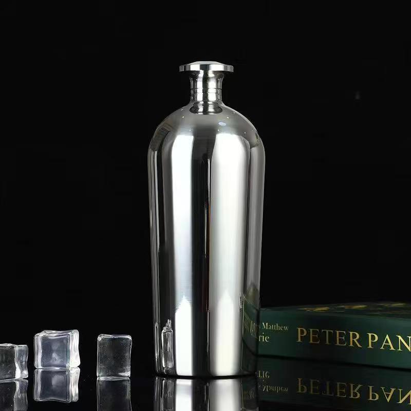 Irregular Shape Stainless Steel Flask, 500ML Thickened Baijiu Water Bottle, Portable Barware
