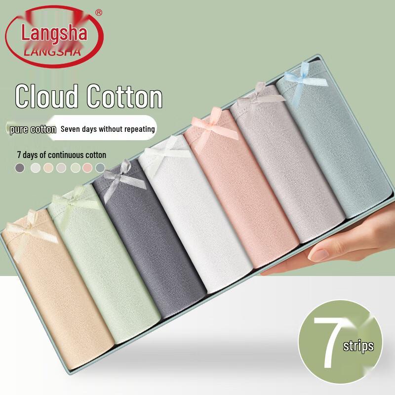 

Langsha Women s 7A Antibacterial Mid-Waist Cotton Briefs 7-Pack L (110-132 lbs)