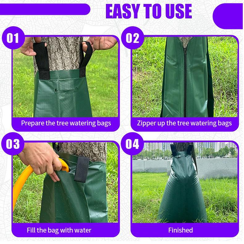 Borsa riutilizzabile per l'irrigazione degli alberi da 20 galloni - Borsa premium in PVC a rilascio lento per irrigazione a goccia