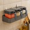 No-Drill Installation Spice Jar Removable Condiment Organizer Wall-Mounted Spice Rack  Kitchen Use