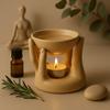 Oil Burner Wax Melt Burner - Open Hands Tan