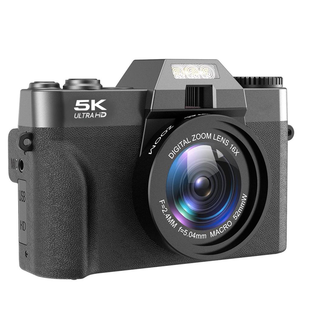 4K HD Mirrorless Retro Camera with Flip Screen, WiFi, 16x Zoom, Image Stabilization, and Beauty Mode.