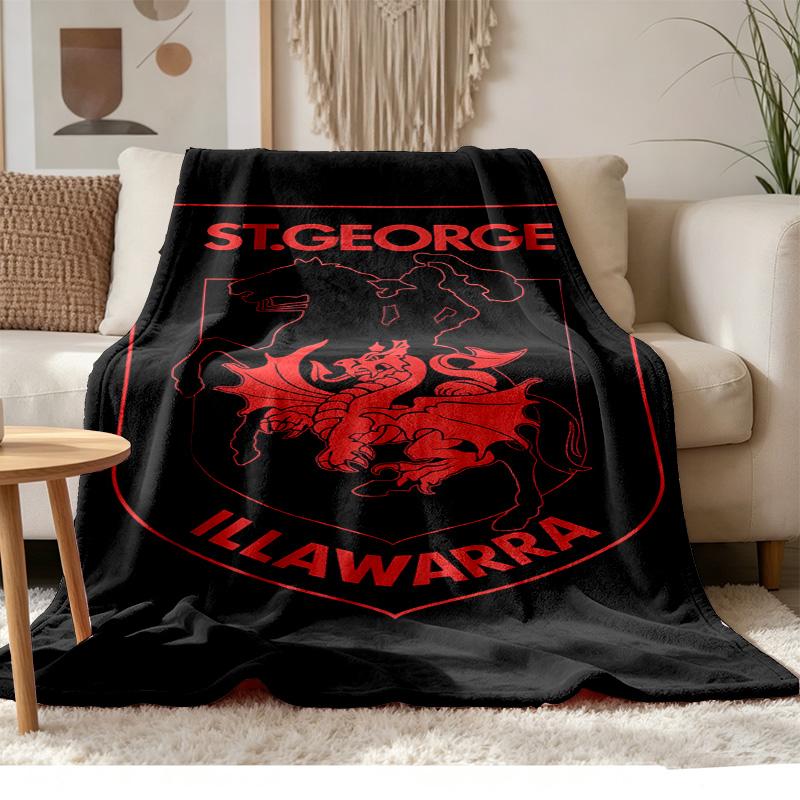 St George Illawarra Dragon Soft and comfortable flannel Suitable for sofas living rooms outdoor camping travel and also makes a great anniversary gif