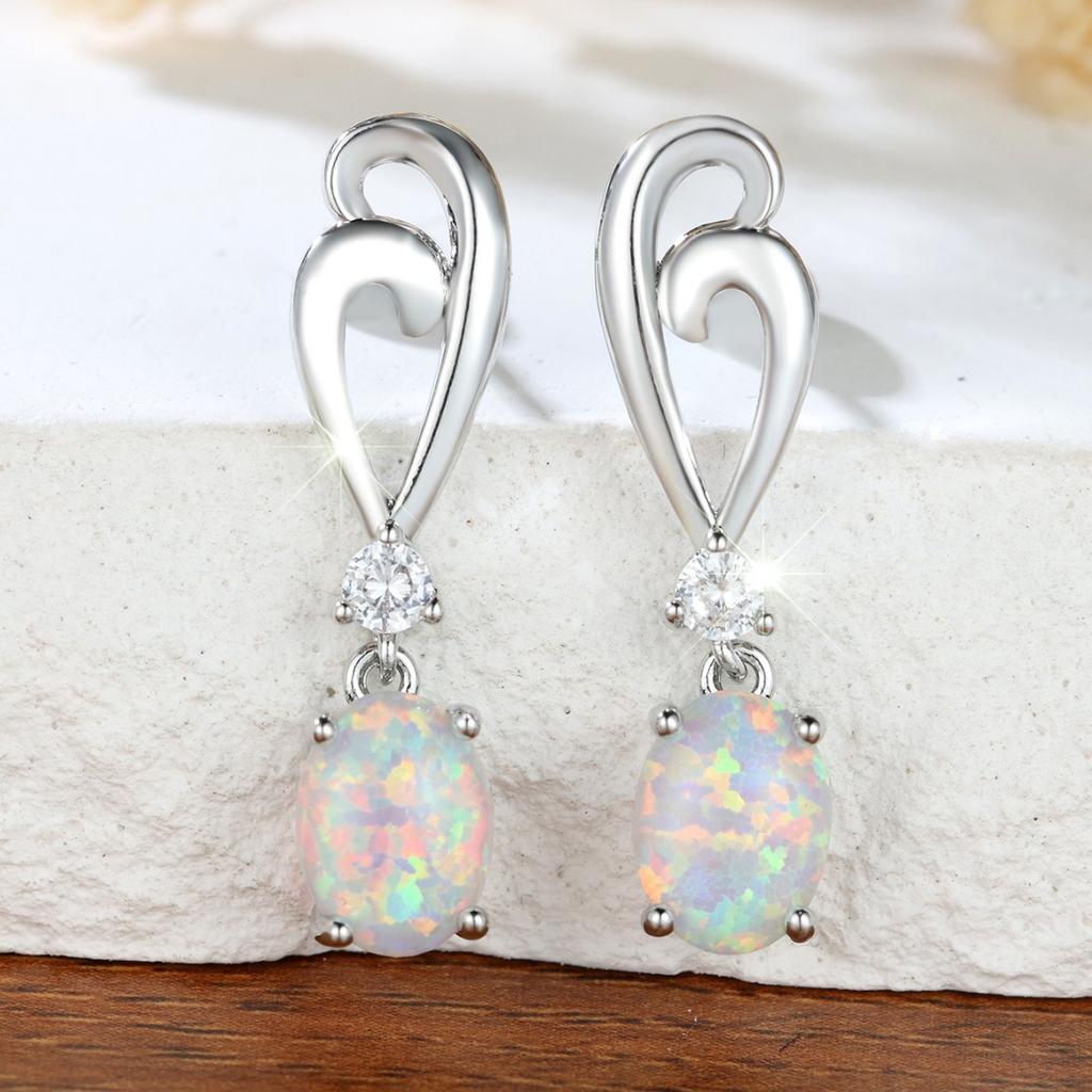 White Wave Hollow Earrings for Women Simple and Versatile Eardrops and Accessories