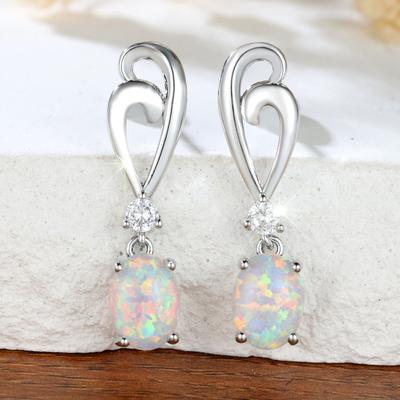 White Wave Hollow Earrings for Women Simple and Versatile Eardrops and Accessories