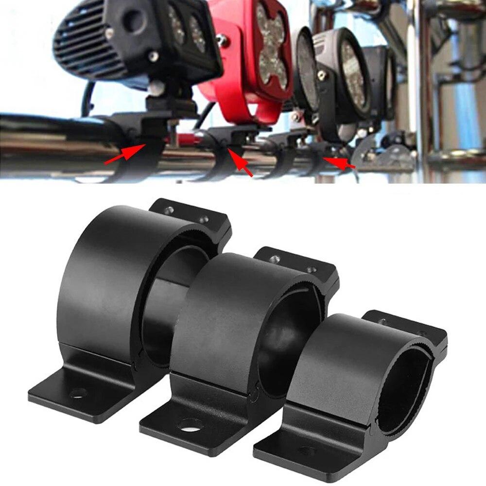 1Pair Car Led Light Bracket Driving Headlamp Holder Universal Bullbar Tube Bar Engine Hood Roof Rack Luggage Bar Lamp Clamp