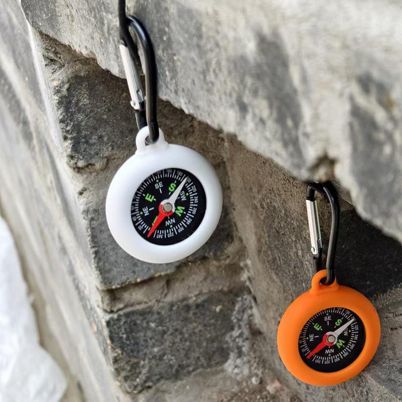 Silicone Hanging Compass with Climbing Hook and Quick Link, Customizable Logo for Outdoor Use