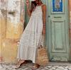 2022 European & American Women's Round Neck Patchwork Camisole Dress, Large Hem, 260g