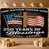 Religious Patriot Backdrop Patriotic  US 250th Blessing Banner Patriotic Celebration Banner Laurel Wreath Detail