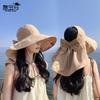8548 summer sunscreen visor big brim shawl bucket hat fashion bow empty top ponytail hat women