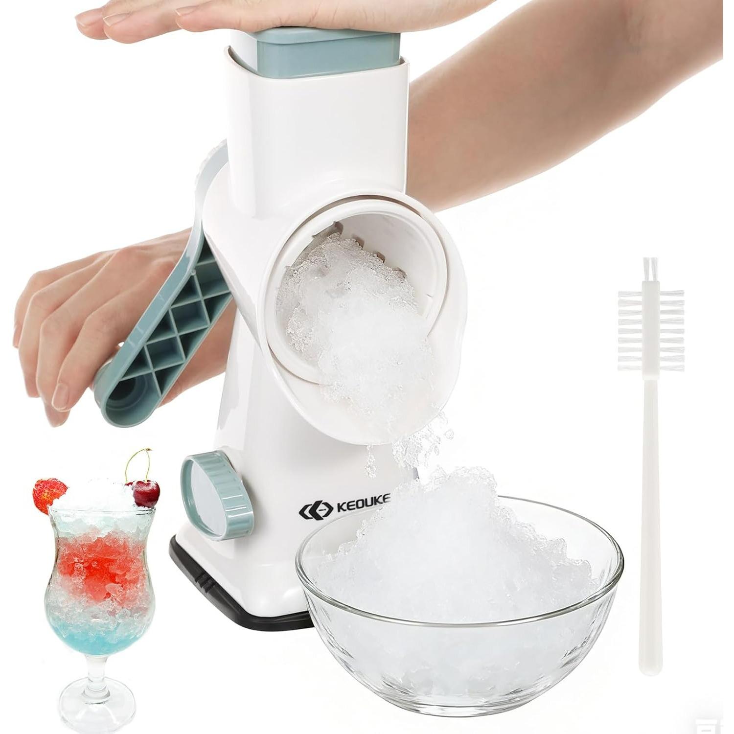 

Manual Ice Crusher Smoothie Maker Hand Crank Ice Maker Machine Quick Labor-Saving Handle,Safe Shaver for for Home Bar Making Iced Cream,Slush C