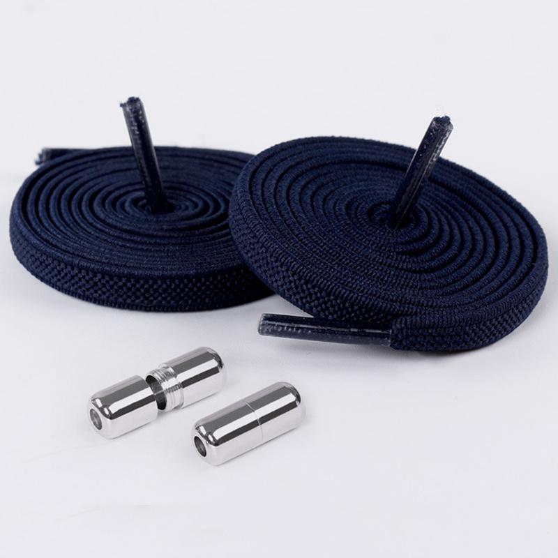 1Pair/3Pair 0.6 Cm Flat Elastic Shoelace Metal Buckle Shoelaces for Sneakers Kids and Adults Quick-Release Laces