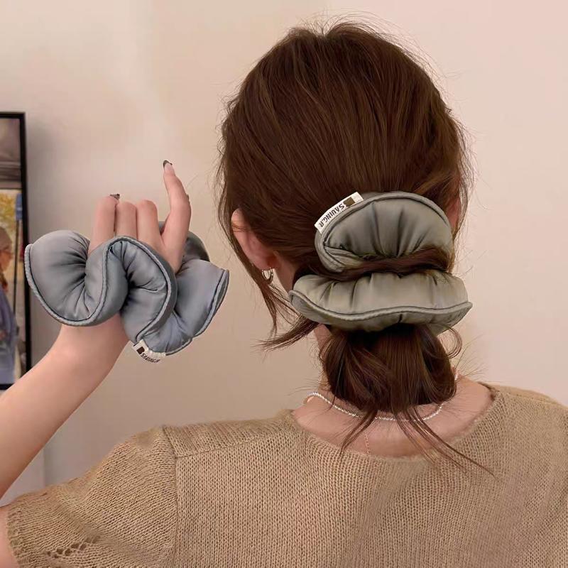 Sponge Sleep Elastic Ponytail Holder Hair Scrunchies For Women Hair Accessories Girls Soft Solid Satin Filled Cotton Big Bands