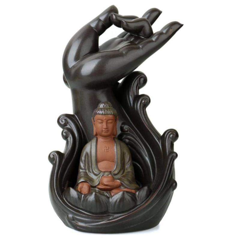 Backflow Incense Burner, Handmade Large Cone Sticks Incense Holder Home Decor Ceramic Backflow Incense Holder with 10 pcs Incense Cones in Exquisite