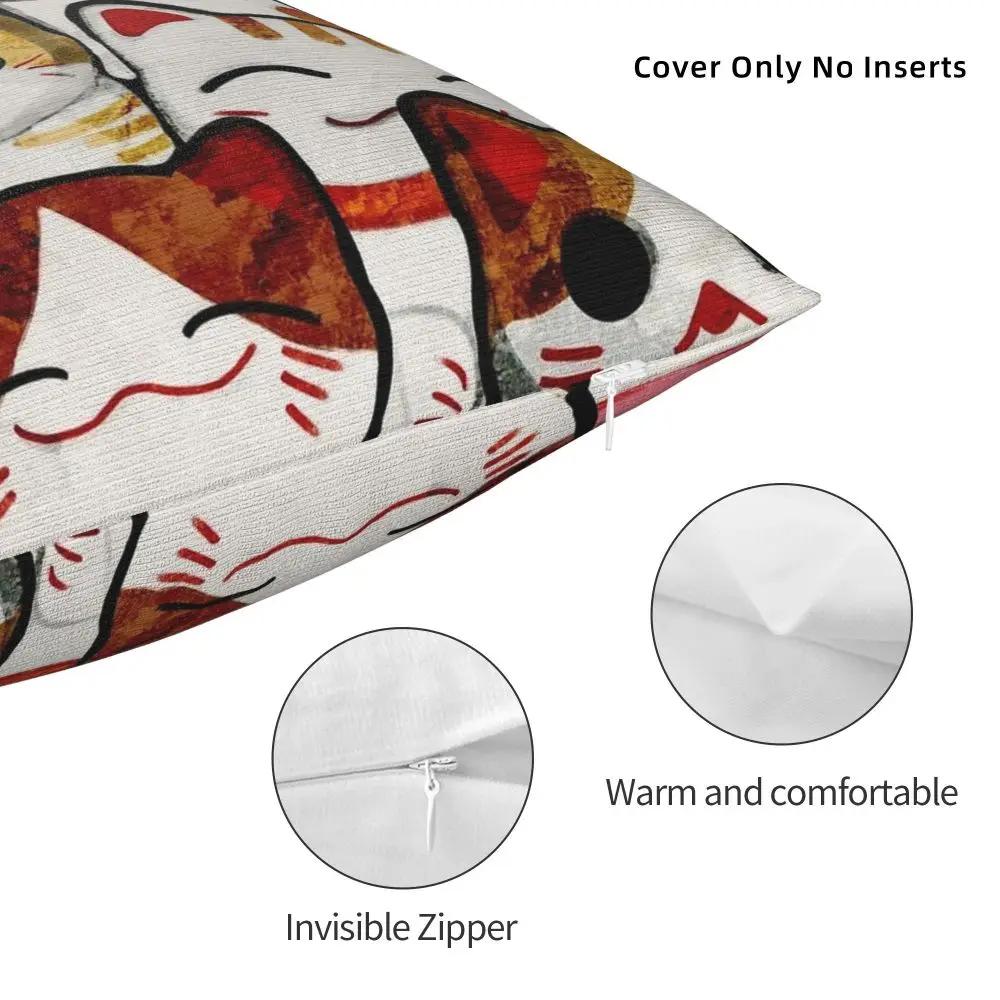 Maneki Neko Cat Lucky Cat Pillowcase Soft Polyester Cushion Cover Decor Pillow Case Cover Bedroom Wholesale
