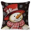 Christmas Celebration Pillow Elk Snowman Festive Cushion Cover Red Sofa Back Cushion Pillow Cover