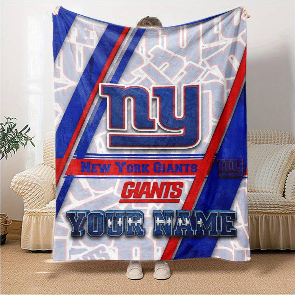 Name Custom New York Giants Print Flannel Blanket High Quality Warm Comfortable Cover for All Seasons Perfect for Gifts Home Decor