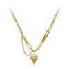 Titanium Peach Heart Necklace: Elegant Women's Clavicle Chain, Simple & Versatile Cold Style