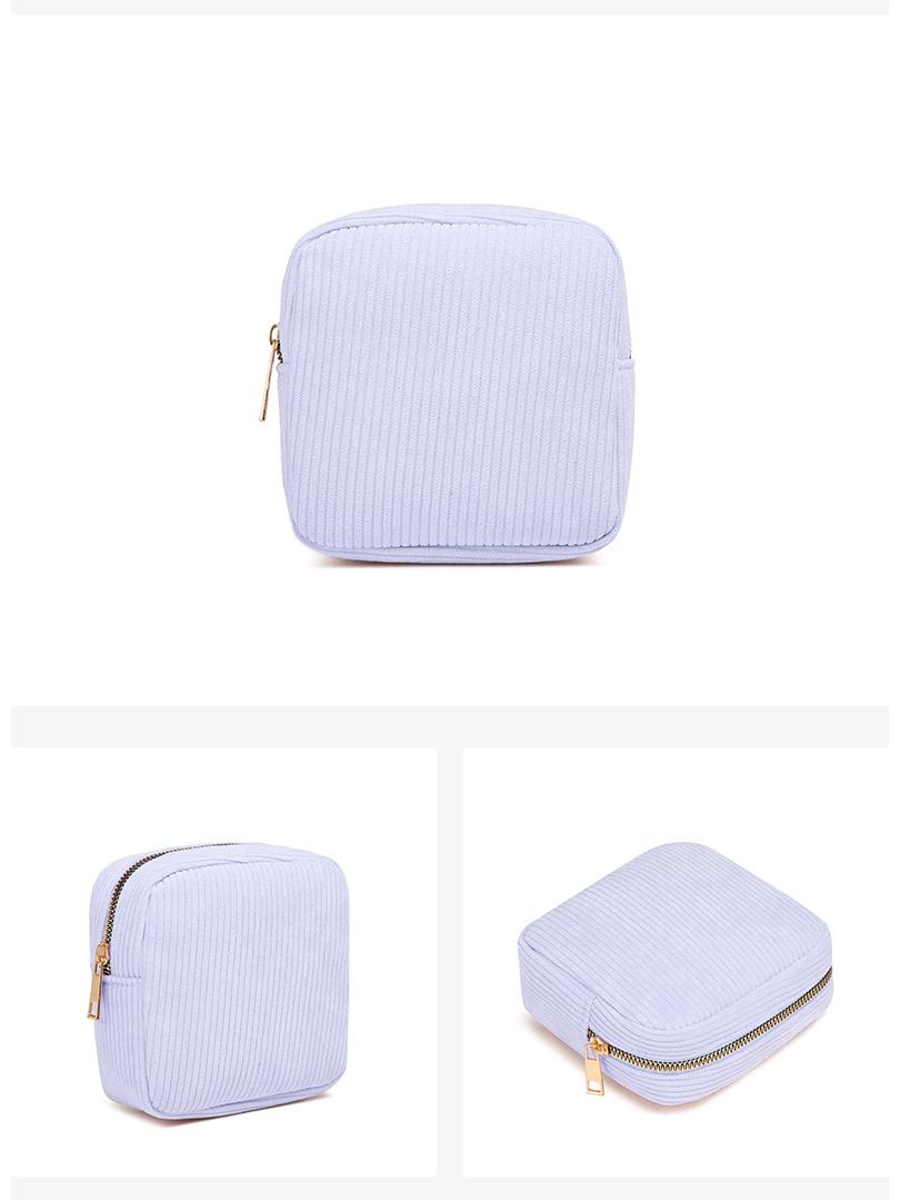 

Ins Style Corduroy Makeup Bag: Portable Organizer for Cosmetics, Coins, and Sanitary Items лиловый