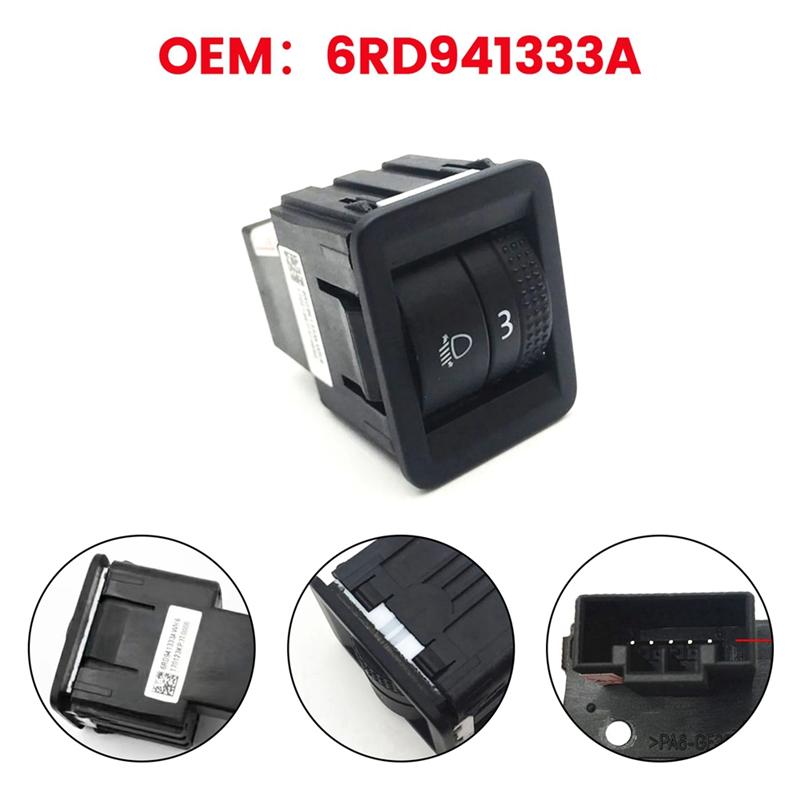 Car Headlight Height Adjustment Switch For VW Polo 2011- 6RD941333A 6RD 941 333A