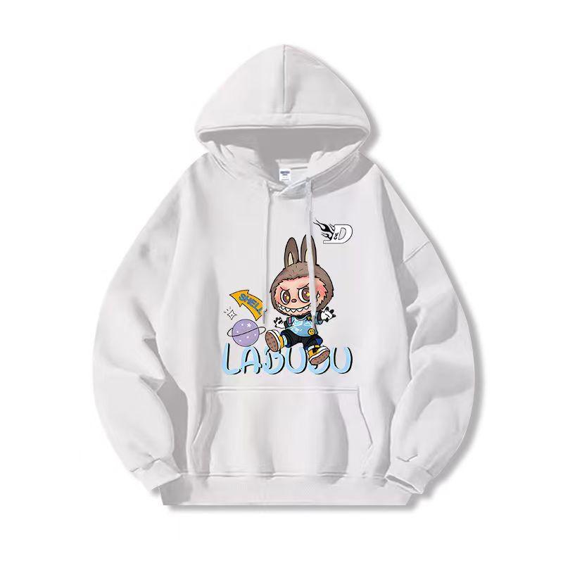 

Хит продаж Толстовка для детей с 3D-принтом LABUBU Забавная одежда для мальчиков и девочек с длинными рукавами Пуловеры Детская одежда 130 белый