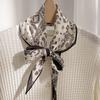 White cashew high-quality mulberry silk silk scarf high-end versatile rhombus scarf streamer women's gift small scarf