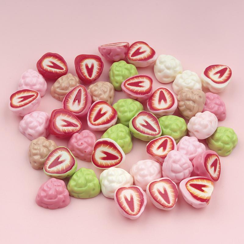 50/500Pcs Mini Dollhouse Miniature Food Diy Scene Decoration Mini Colorful Strawberries Series Doll Accessories Scrapbooking