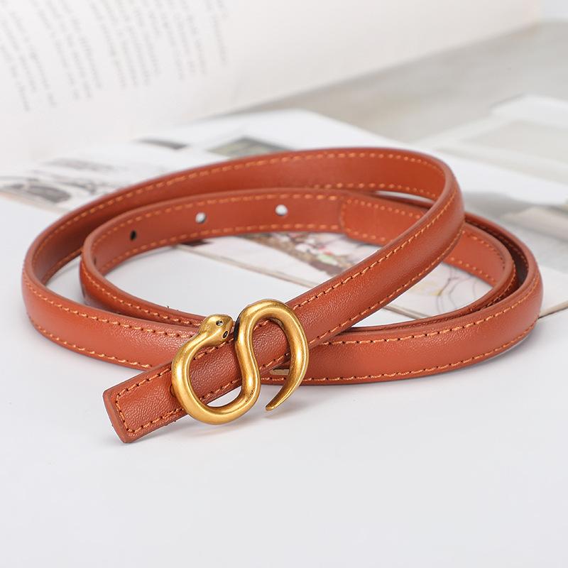 

Ремень из коровьей кожи для женщин, тонкий кожаный пояс, украшение для юбки, индивидуальный пояс для женщин 110cm оранжевый