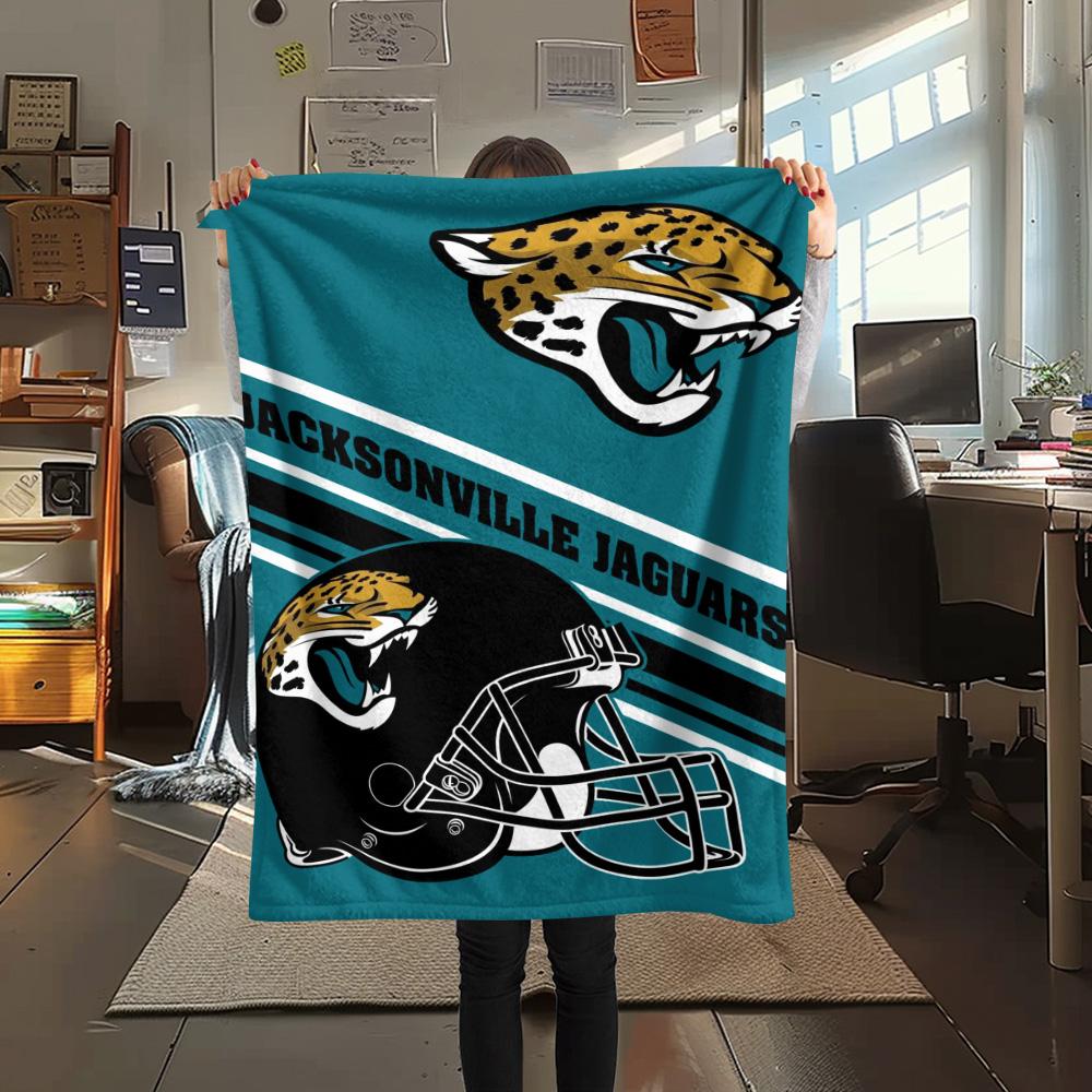 Jacksonville Jaguars Print Flannel Blanket High Quality Warm Comfortable Cover for All Seasons Perfect for Gifts Home Decor