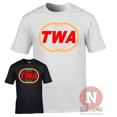 T-shirt logo TWA Trans World Airlines classica retrò per personale di cabina