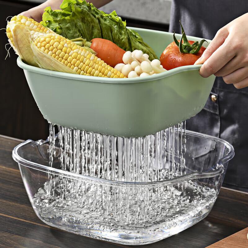 ABXTAO Extra Large Clear Plastic Draining Storage Basket