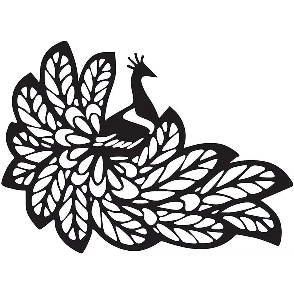 1 szt. Pawie metalowe ścienne sztuki, metalowa sylwetka dekoracyjne malarstwo, pawie ścienne dekoracje ścienne żelazne sztuki wystrój domu naklejki ścienne dzieła sztuki
