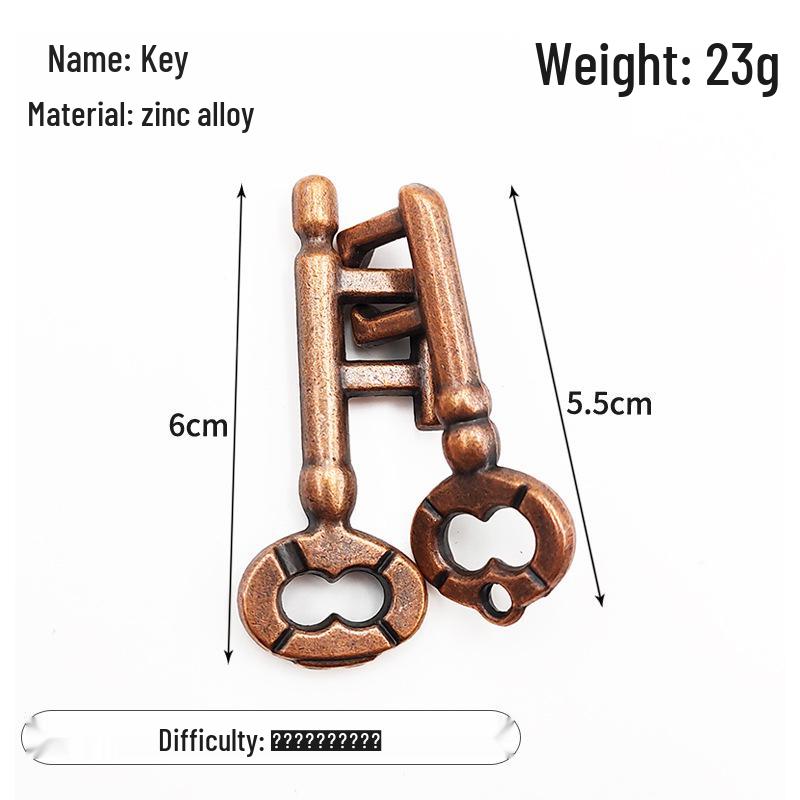 Zinc Alloy Kongming Puzzle Lock: Disentanglement Ring Educational Toy