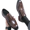 Brock Leather Shoes Engraved British Style Wedding Groom Shoes Hair Stylist Wear-resistant Breathable Brown