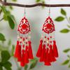 Ethnic Bohemian Tassel Earrings For Women Geometric Enamel Crystal Beads Handmade Long Vintage Female Drop Dangle Earrings Gift