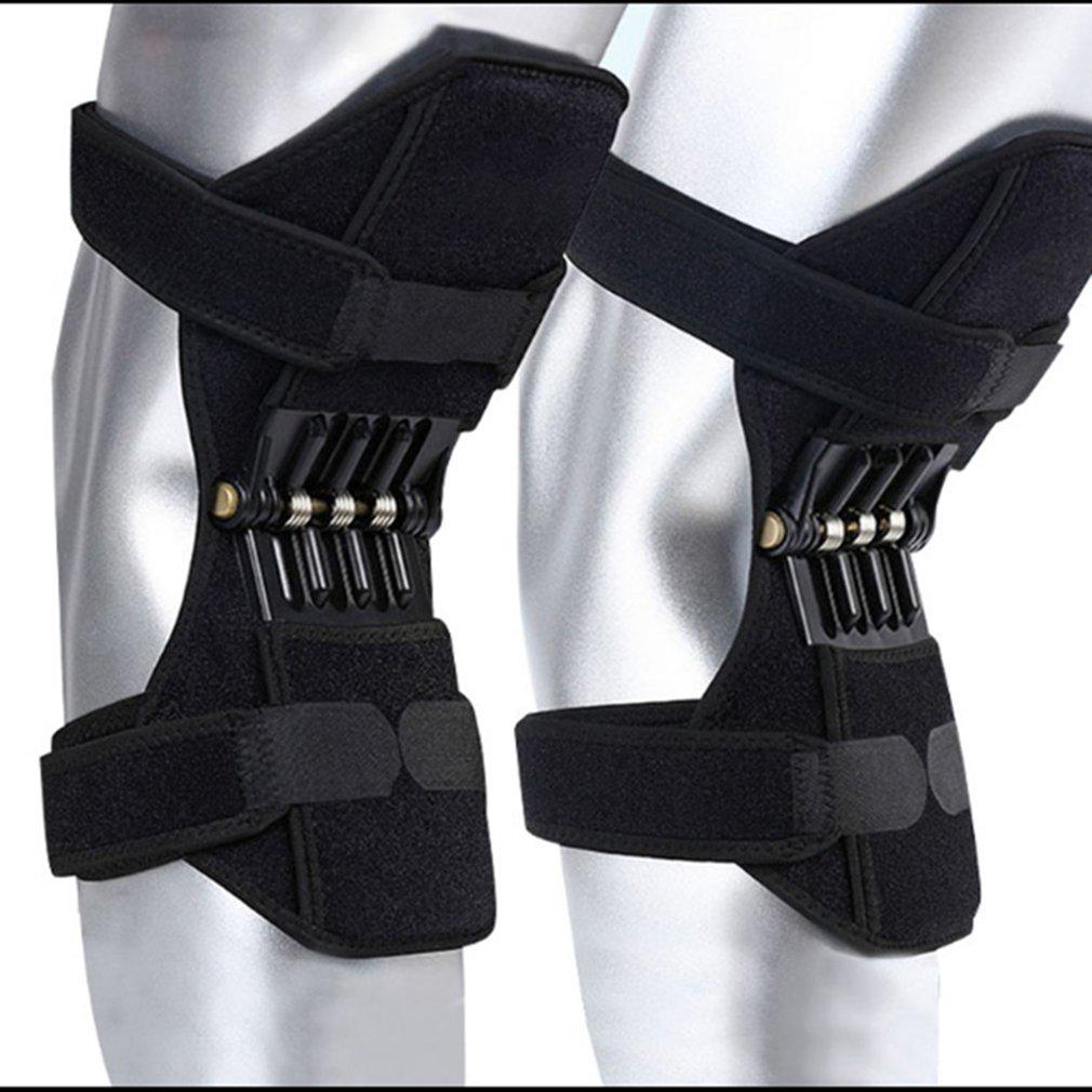 1 Pair Joint Support Non-slip Knee Pads Breathable Knee Booster Pain Relief for Knee Power Spring Force Stabilizer Leg Protect