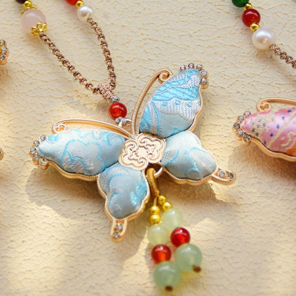 Beads Song Brocade Butterfly Necklace Tassels Pearl Long Sweater Chain  Daily