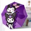 Kuromi Sanrio Automatic Folding Windproof Umbrella with Sturdy Iron Frame, Portable Compact Travel Umbrella All-Season Use Parties 0807074
