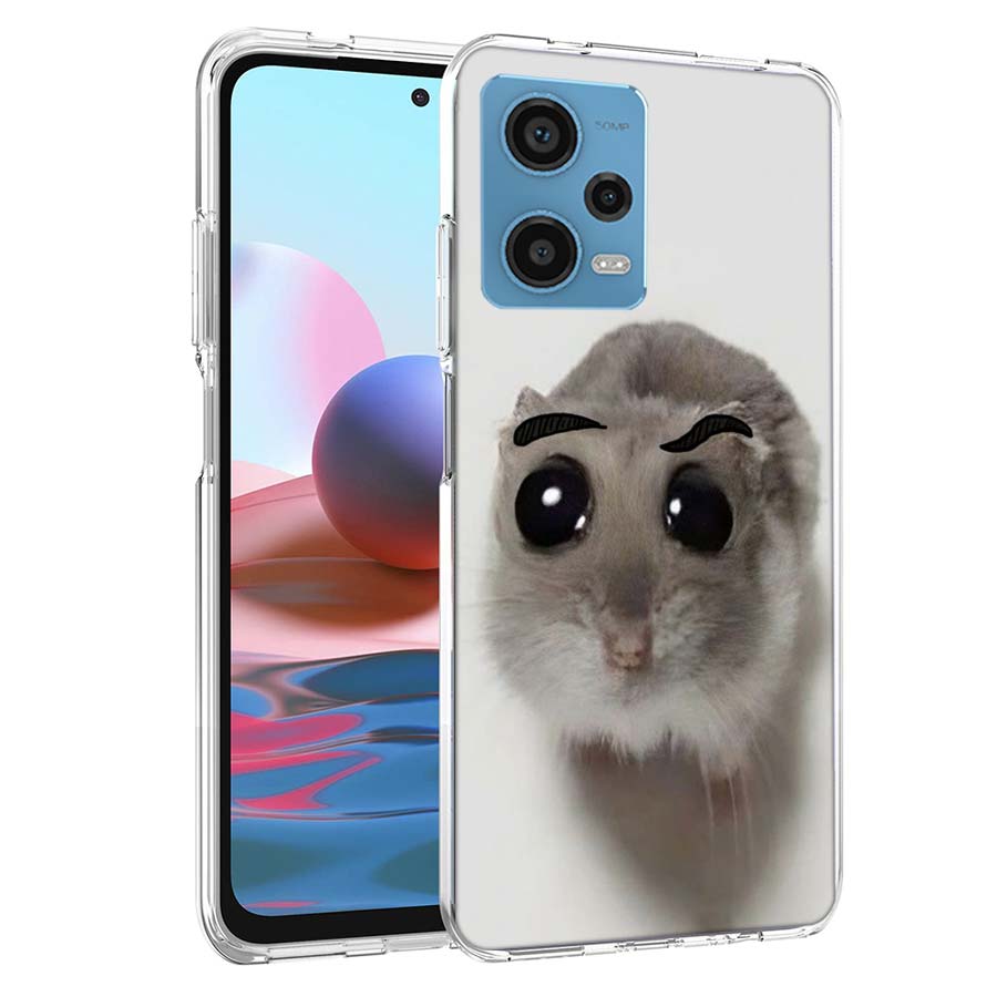 Funny Sad Hamster Meme Phone Case For Redmi Note 13 12 14 15 Pro Plus 13R 11 11T 11E 11S 10 Pro 10S 9 9S Cover Cell Clear TPU Ca