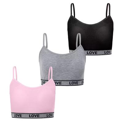 3PC/Lot Middle School Students Training Bra Letters Soft Young Children Sport Vest Tops Teenage Girls Teenager Underwears 8-16Y