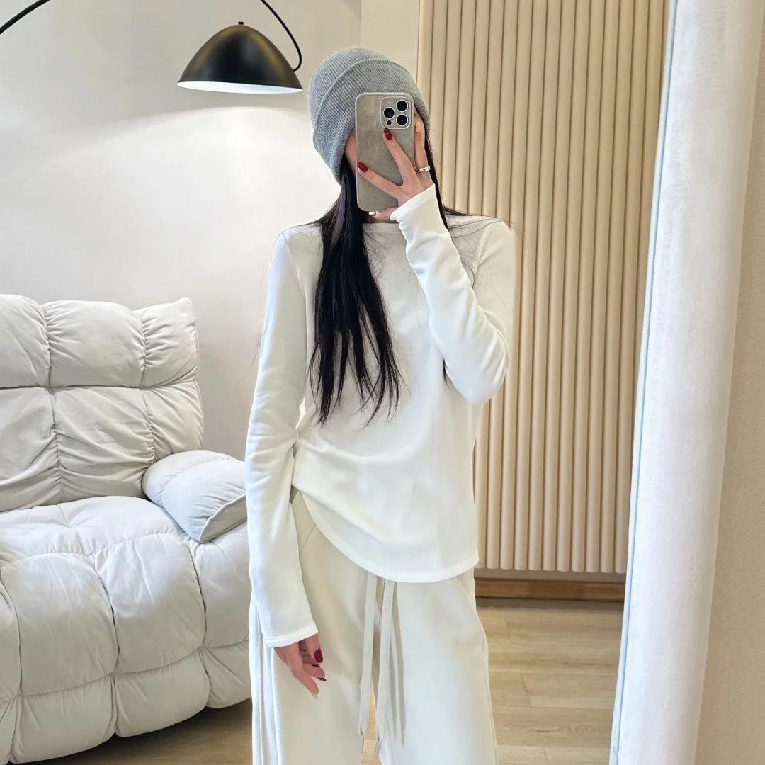 

Women s Casual Modal Long Sleeve Curved Hem Top M