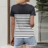 Ladies Slim Bottom T-shirt Fashion Casual   Round Neck Pullover Short Sleeve Top